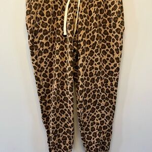 Amazon Essentials Leopard Print Track Pants in Brown and Black